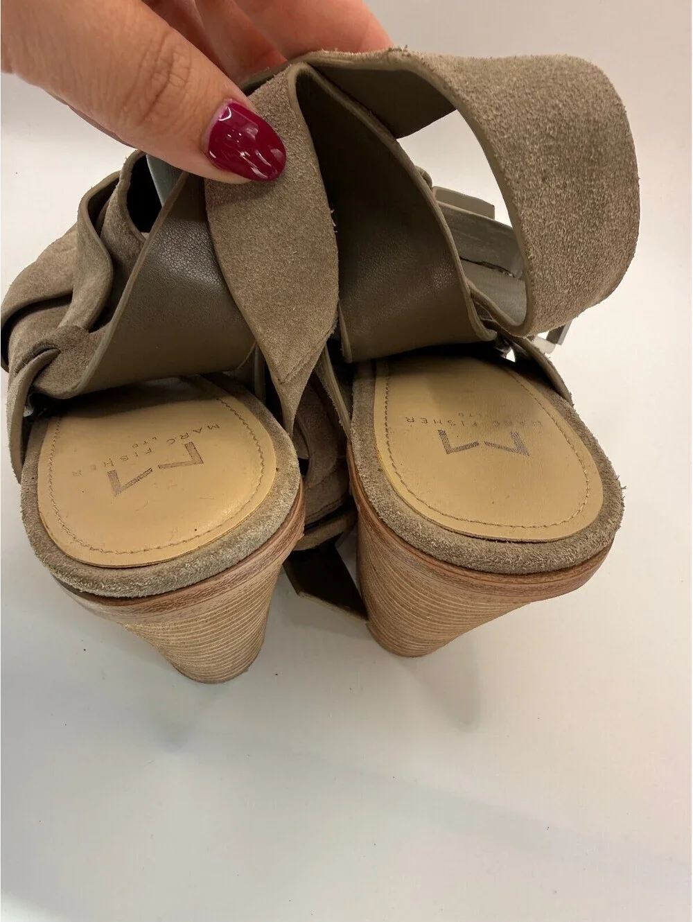 Marc Fisher Valen Suede Peep Toe Sandals - Women's 9